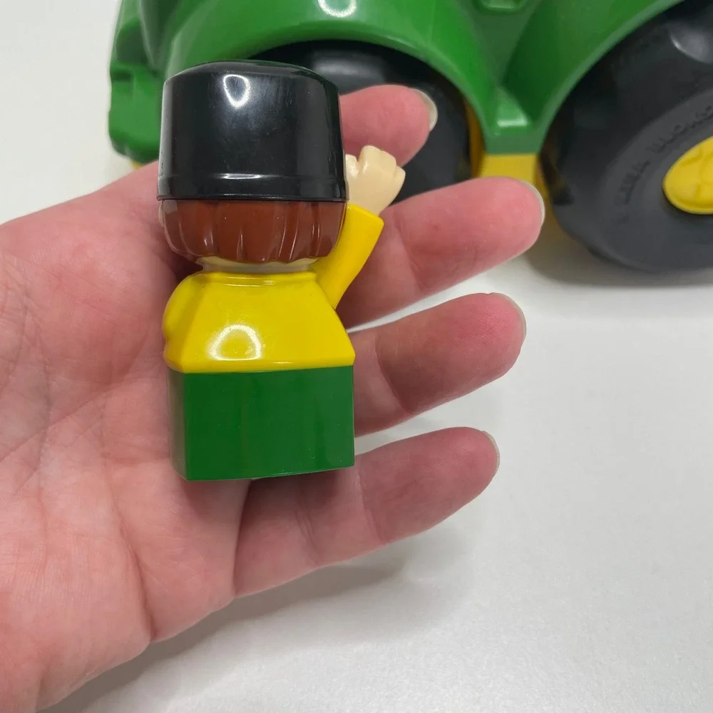 Mega Bloks John Deere Green Tractor Toy with Farmer Figure Block Buddy Set